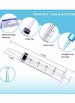 SYOSI 20ml Plastic Syringe, Large Syringes Tools for Liquid, Sterile and Individually Sealed for Measuring, Watering, Refilling, Feeding Pets, Scientific Labs, Oil or Glue Applicator, 16 Pack  - Image 3