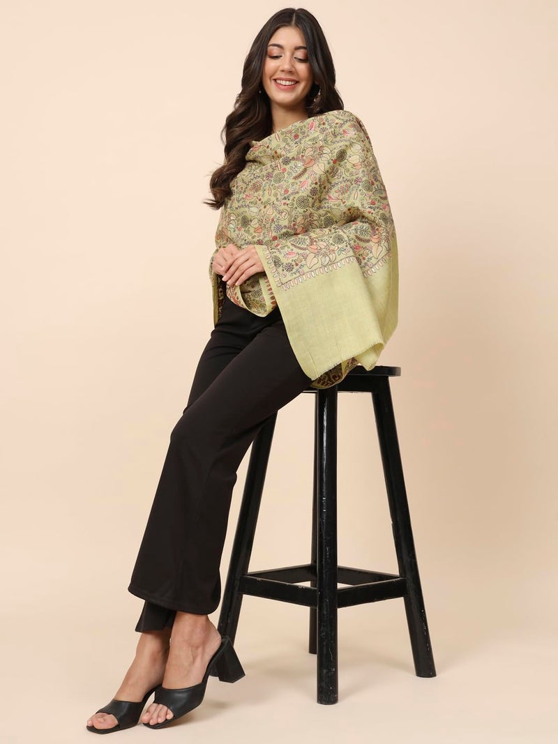 Pashmoda Women Gilkaari Pure Wool Embroidered Shawl (Size 101X203 CM) - Image 3