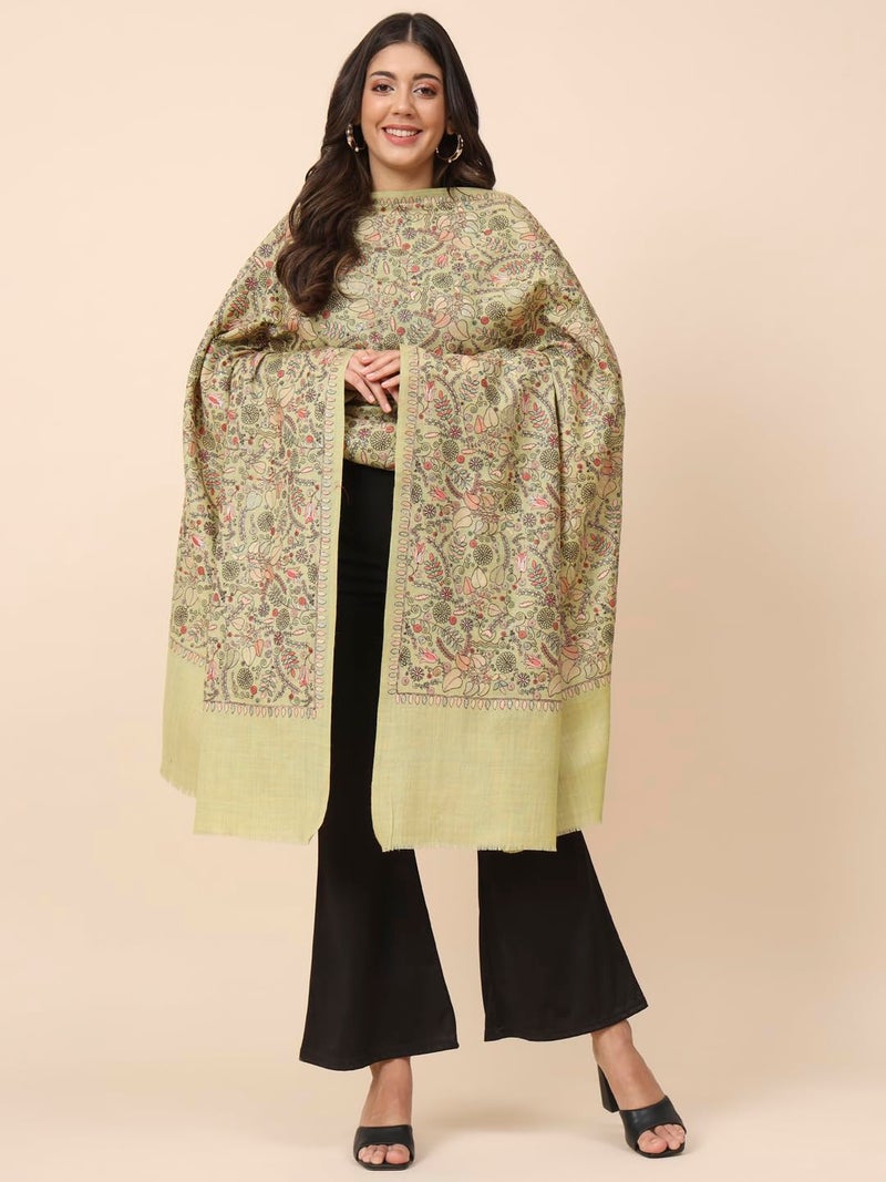 Pashmoda Women Gilkaari Pure Wool Embroidered Shawl (Size 101X203 CM) - Image 2