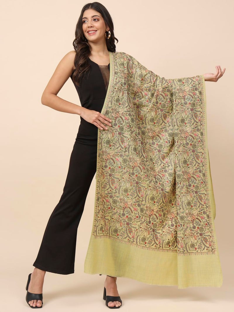 Pashmoda Women Gilkaari Pure Wool Embroidered Shawl (Size 101X203 CM) - Image 5