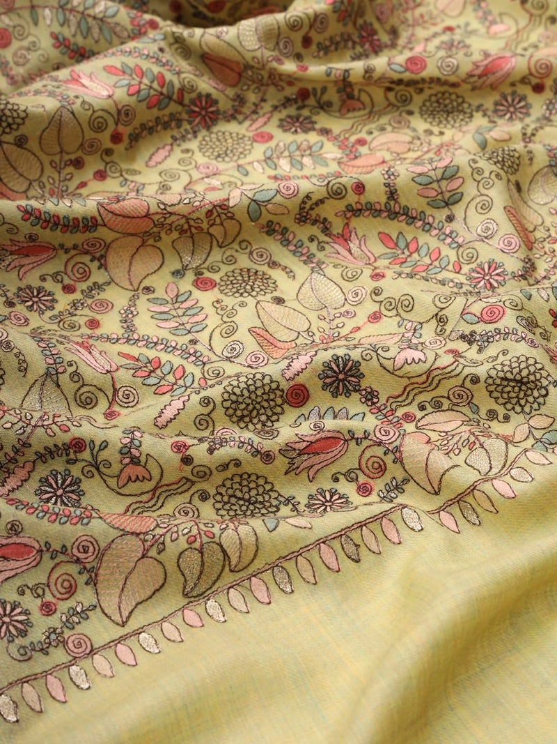 Pashmoda Women Gilkaari Pure Wool Embroidered Shawl (Size 101X203 CM) - Image 4