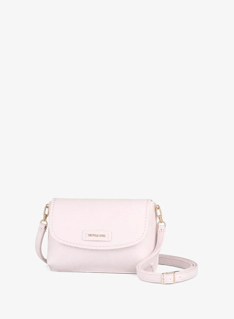 U.S. Polo Assn. Women's Crossbody Bag, Ladies Shoulder Bag Handbag for Ladies Travel Bag for Girls White