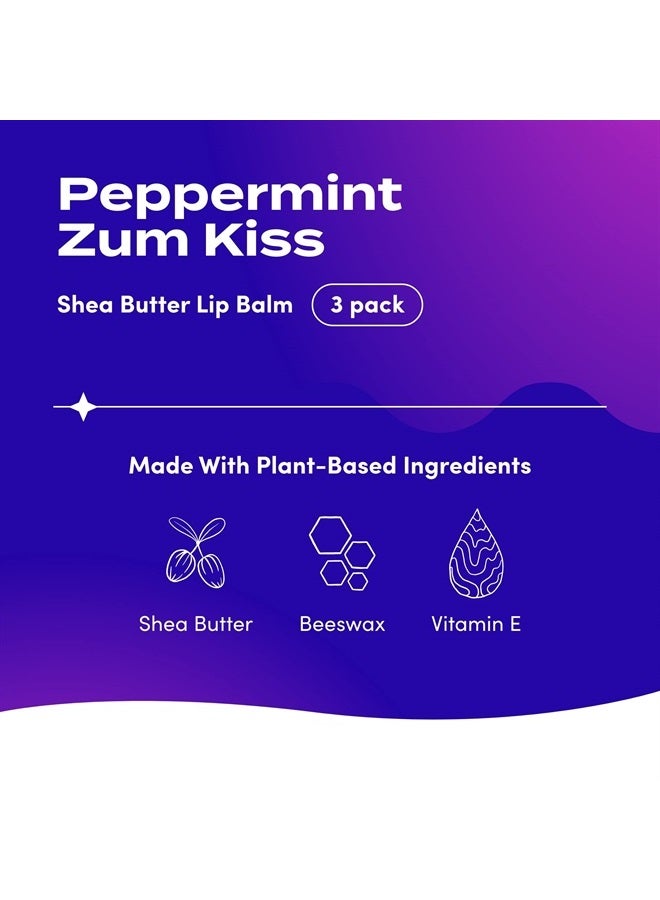 ZUM Peppermint Kiss Stick (Pack of 3) with Certified Organic Sunflower Seed Oil, Beeswax, Shea Butter, Pure Essential Oils, Candelila Wax, Vitamin E and Honey, 0.15 oz - Image 2