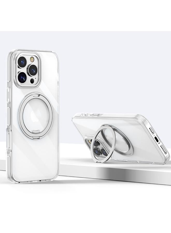 S-TOP Case For iPhone 16 Pro Max Gear Plating PC 360 Ring Holder Magsafe Phone Case - Image 1