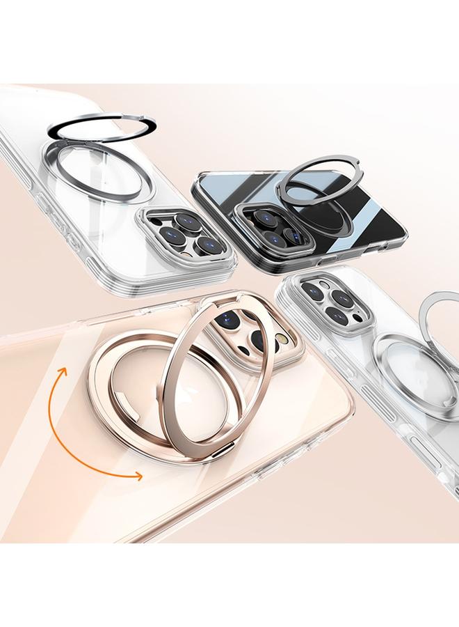 S-TOP Case For iPhone 16 Pro Max Gear Plating PC 360 Ring Holder Magsafe Phone Case - Image 2