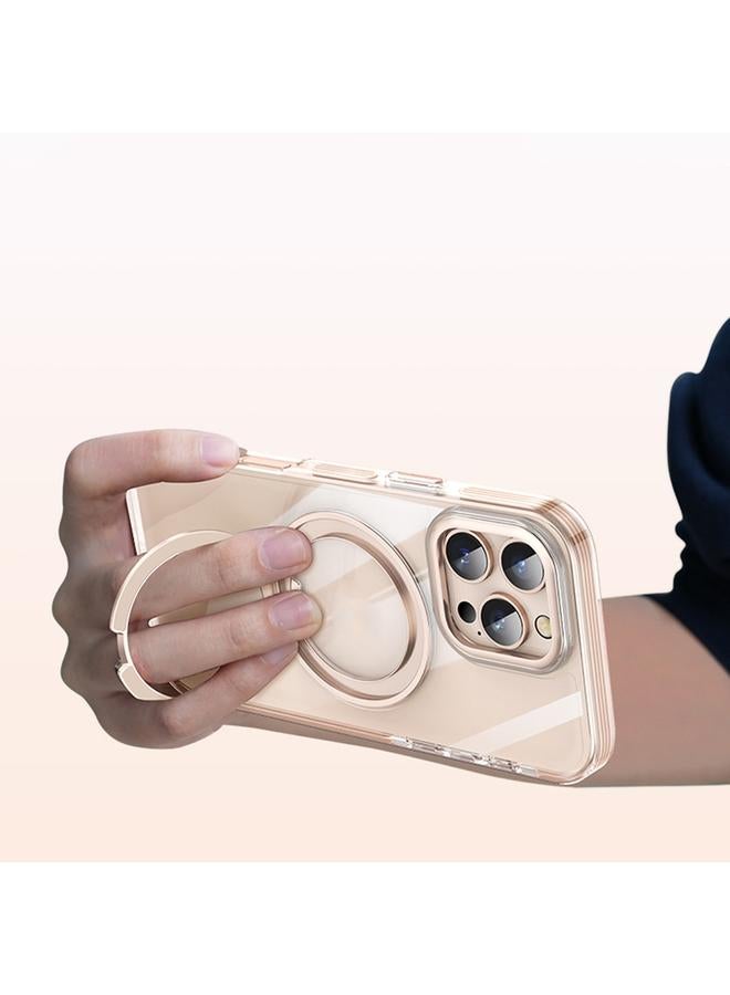 S-TOP Case For iPhone 16 Pro Max Gear Plating PC 360 Ring Holder Magsafe Phone Case - Image 5