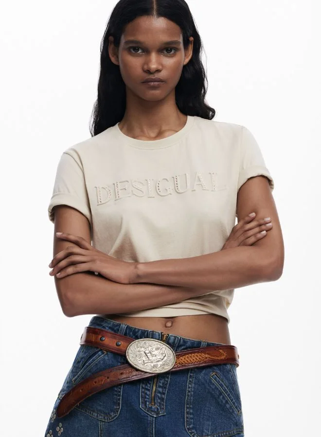 DESIGUAL Studded Logo T-Shirt