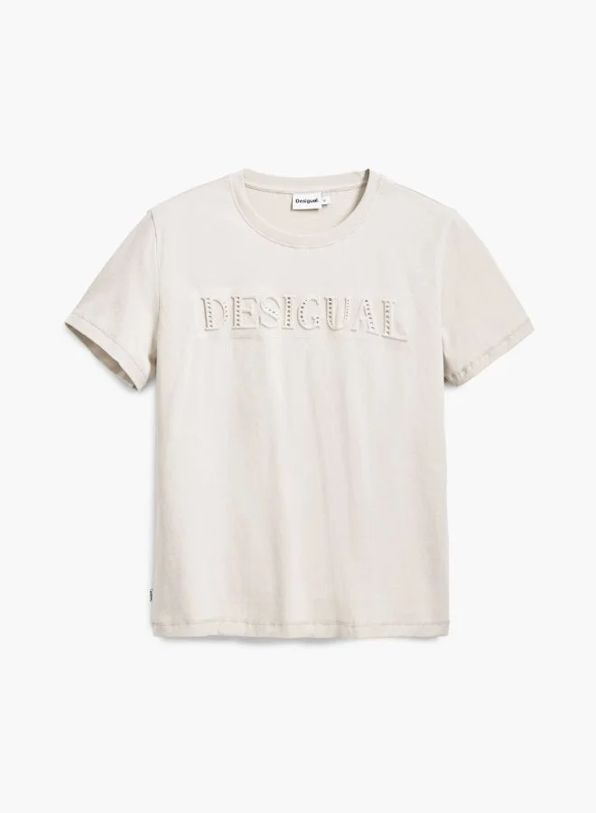 DESIGUAL Studded Logo T-Shirt