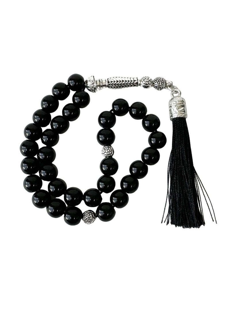 Fabienne Foam Filled Prayer Mat with Prayer Beads 70x110cm Soft, Anti-Skid, Portable and Light-Weight Prayer Rug for Men Women Eid Gift Ramadan Grey  - Image 5