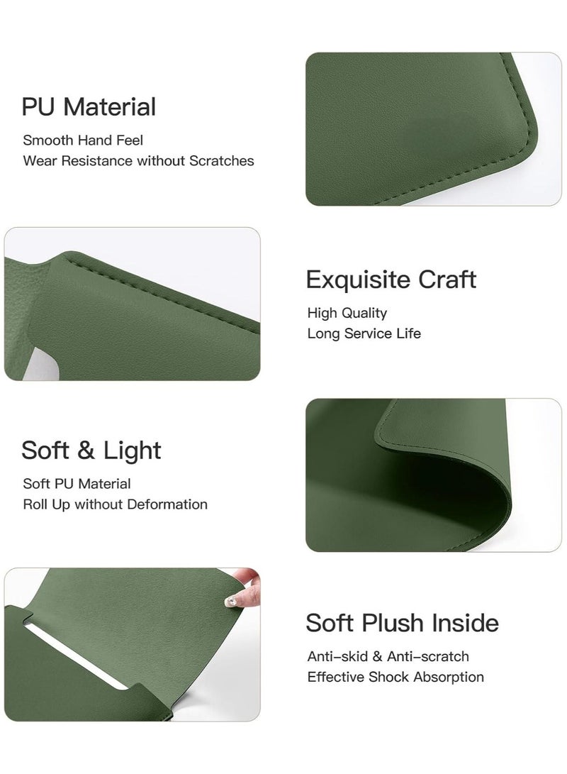 15.6 Inch Laptop Sleeve Case Computer Bag  , PU Bag with Small Case, Green - Image 3