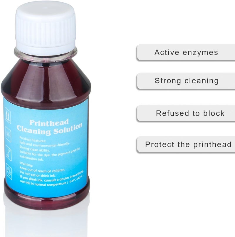 TBTeek Inkjet Print Head Cleaner for 902 564XL Ink Cartridges Work with Officejet 6950 6954 6962 6960 6961 6515 6512 Photosmart C410A D7560 Printer Cleaning Kit - 100 ml - Image 2