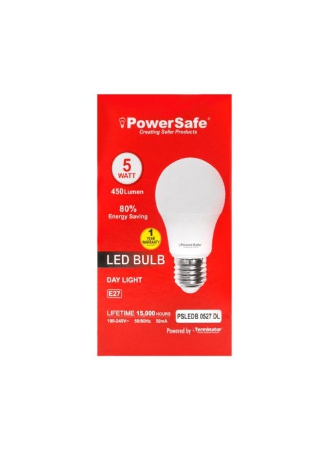Terminator PowerSafe LED Bulb 5W Daylight E27, 450 Lumen, 6500K, 85% Energy Saving, 15,000 Hours Lifespan, with Surge Protection, ESMA Approved  - Image 2