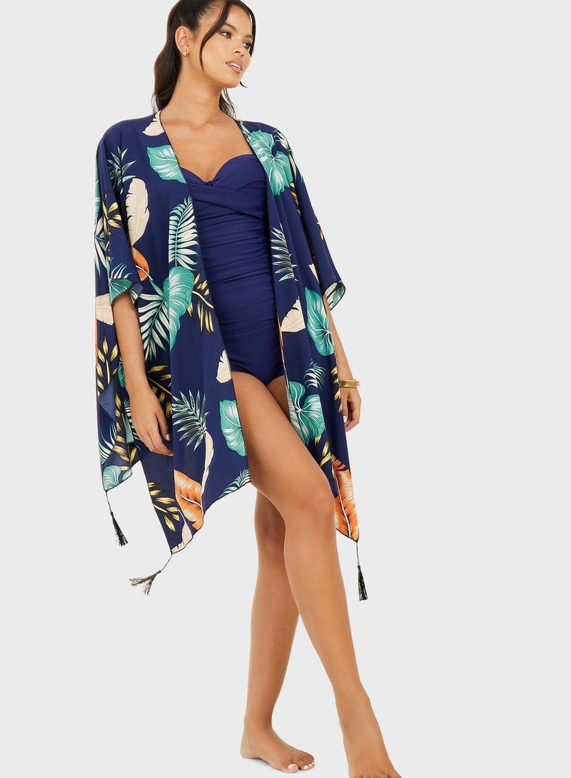 Floral Printed Kimono Jacket - Image 4