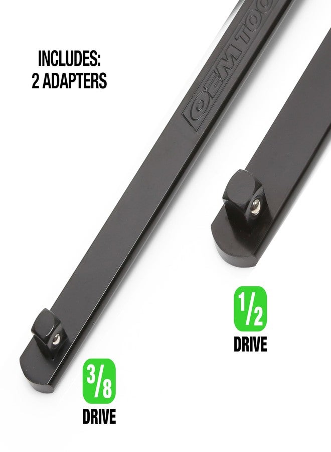 OEMTOOLS 24687 Serpentine Belt Tool Set | Includes 3/8 Drive Handle, 1/2 & 3/8 Square Drive Adapters, & 4 Shallow Sockets (13, 15, 16, & 18 mm) | Release Spring Pressure & Remove Tensioner Pulley - Image 4