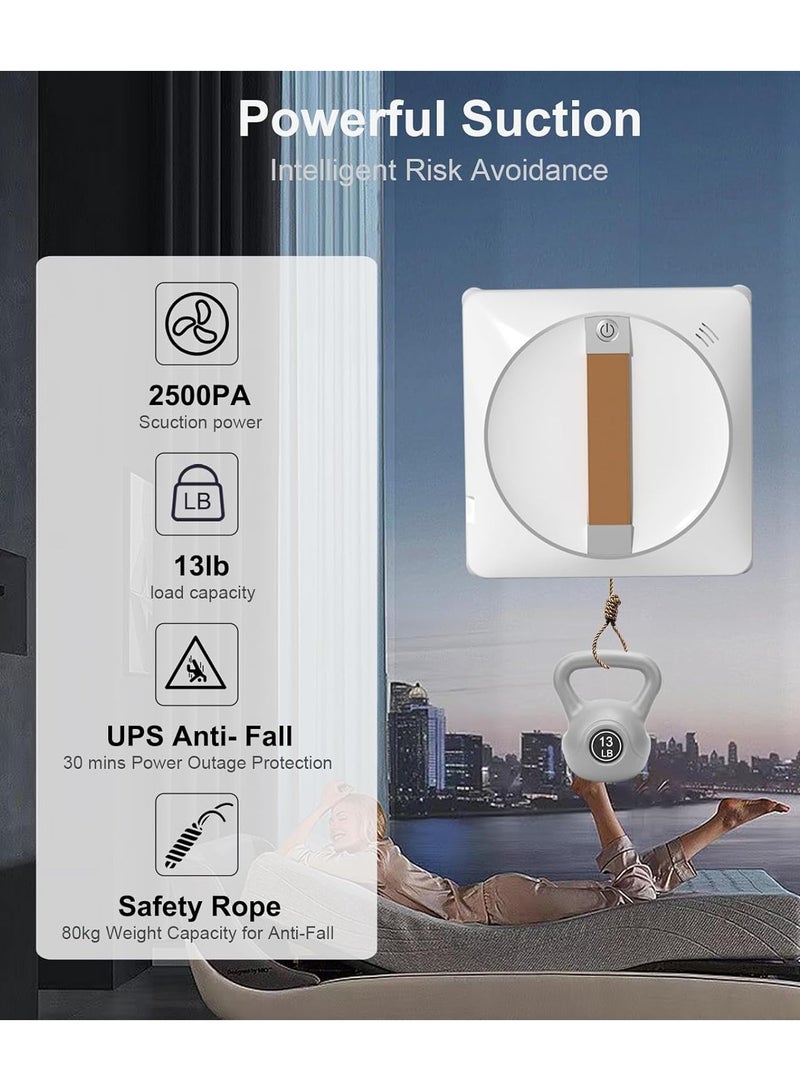 Window Cleaning Robot - Dual Water Spray, Remote Control, High Suction Power, Wet/Dry Cleaning, Indoor/Outdoor Use, Perfect for High-Rise Windows, Tiles, and Glass Doors  - Image 4
