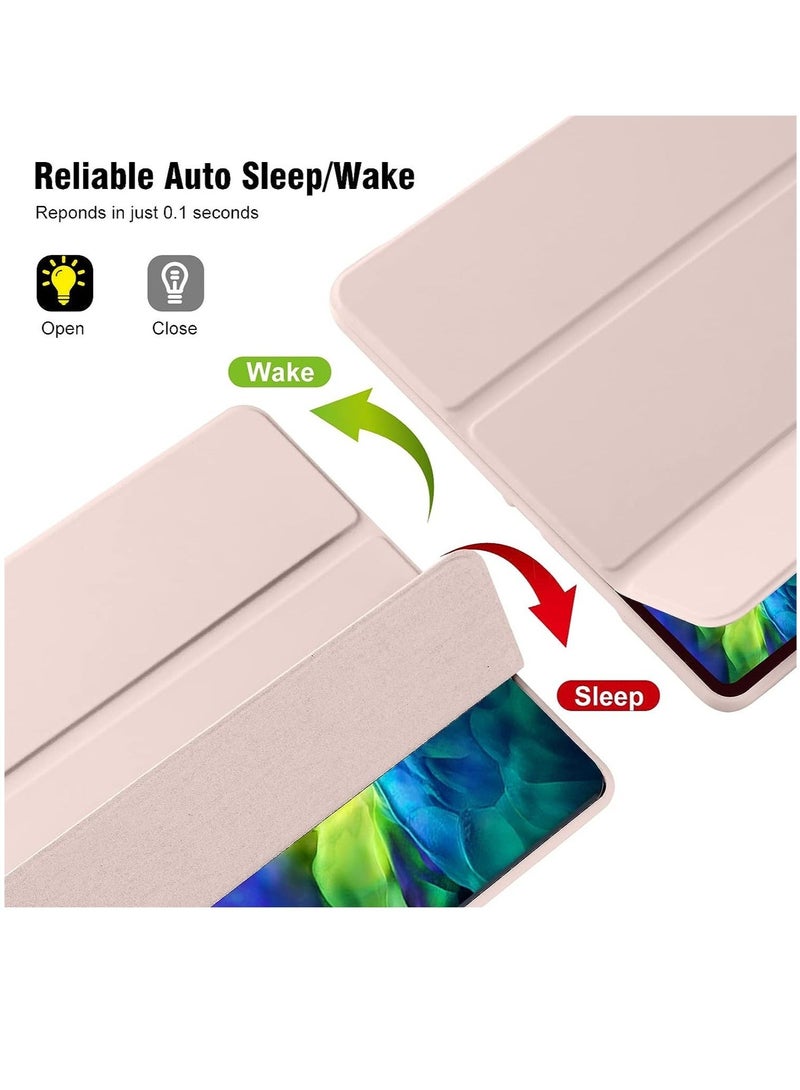 Raxoom Slim Stand Hard Back Shell Smart Cover With Pen Slot for iPad Pro 12.9 5th Generation 2021 2020 2018, PINK - Image 3