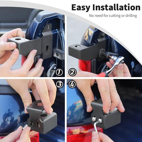 JWWY for RAM Tailgate Antenna Mount Rear Door Antenna Bracket Holder Stand Fit for 2018-2024+Dodge RAM Exterior Accessories Black Left - Image 4