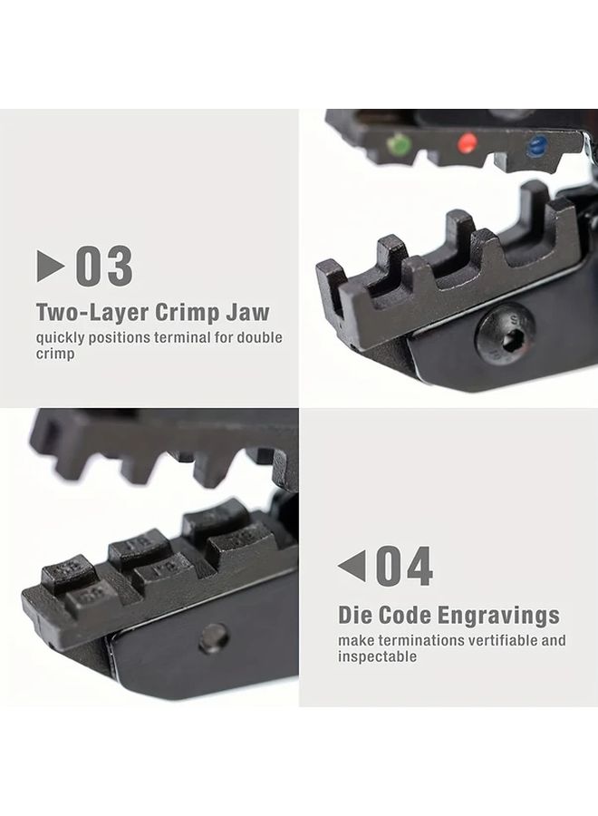 Terminal Crimping Pliers Set With 280pcs Insulated Butt Bullet Spade Fork Ring Connectors SN02C - Image 4