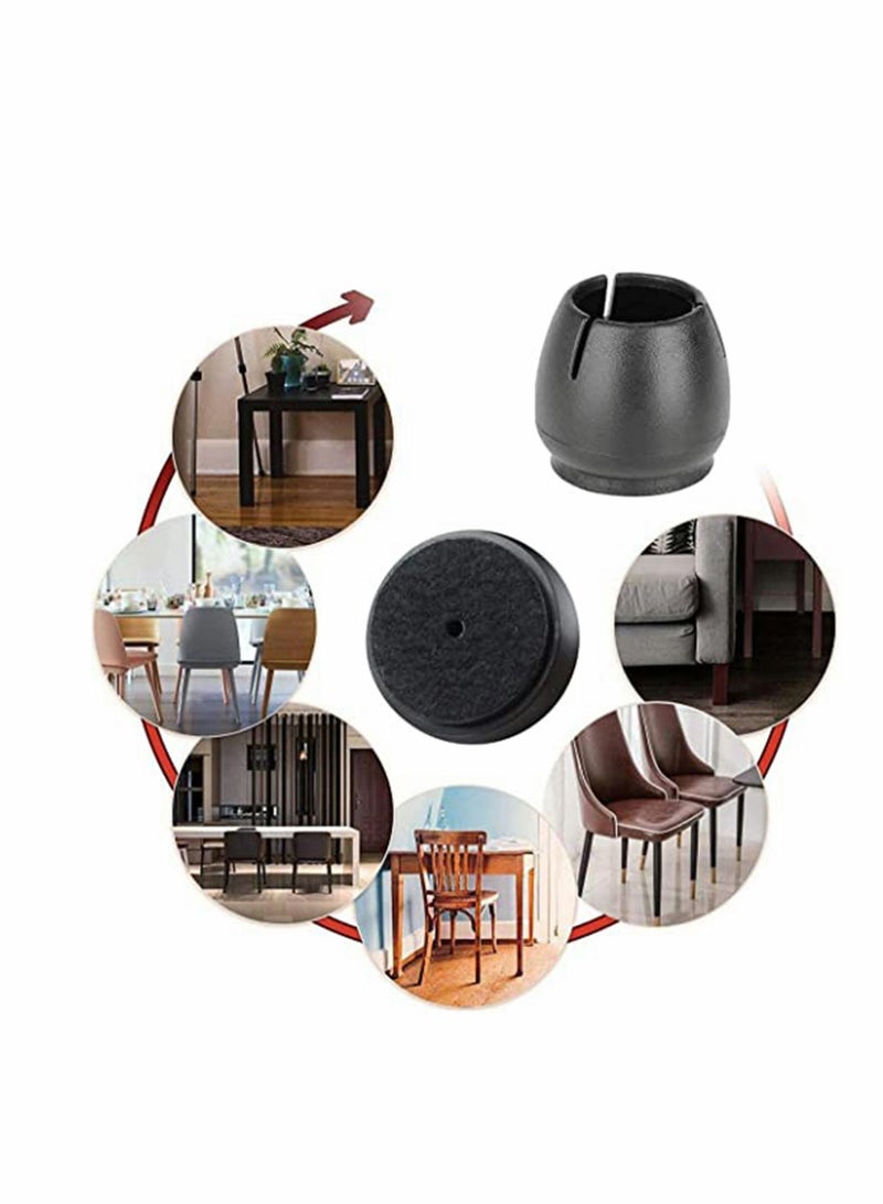 Y&D Furniture Chair Leg Caps 16pcs Silicone Table Foot Cover Hardwood Floor Protector with Felt Suitable Square 25-31mm * 39-48mm - Image 5