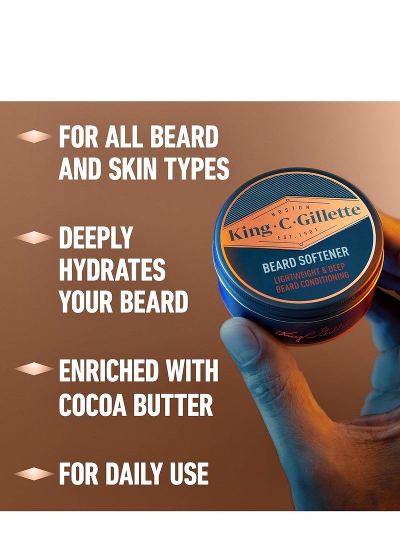 King C. Gillette King C. Gillette Soft Beard Balm, Deep Conditioning with Cocoa Butter, Argan Oil and Shea Butter  - Image 5
