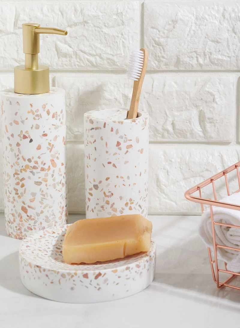 AURORA White Terrazzo Bathroom Set