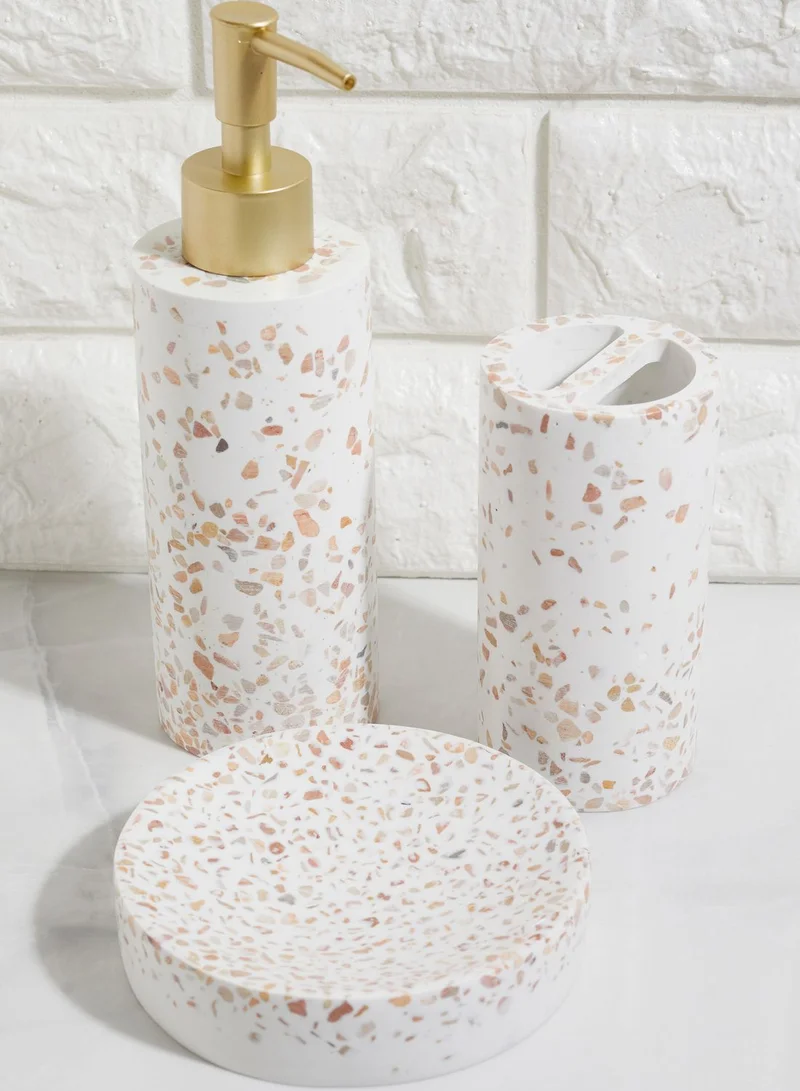 AURORA White Terrazzo Bathroom Set