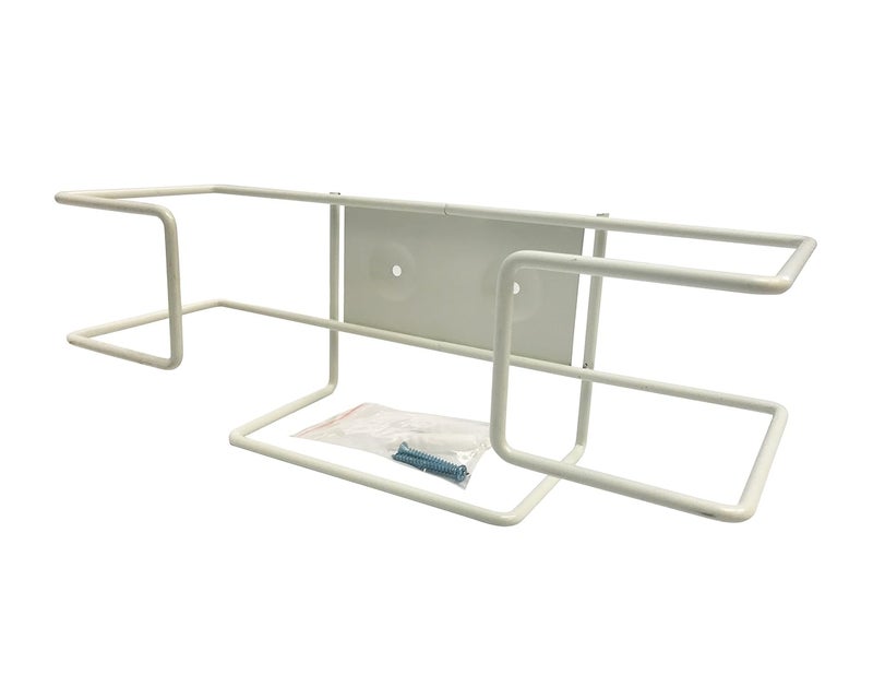 KingSeal 1 Each | Disposable Glove or Tissue Box Holder, Wire Rack, Wall Mounted Universal Box Holders, for Larger Sized Single Boxes, White - 1 Glove Box Holder - Image 1