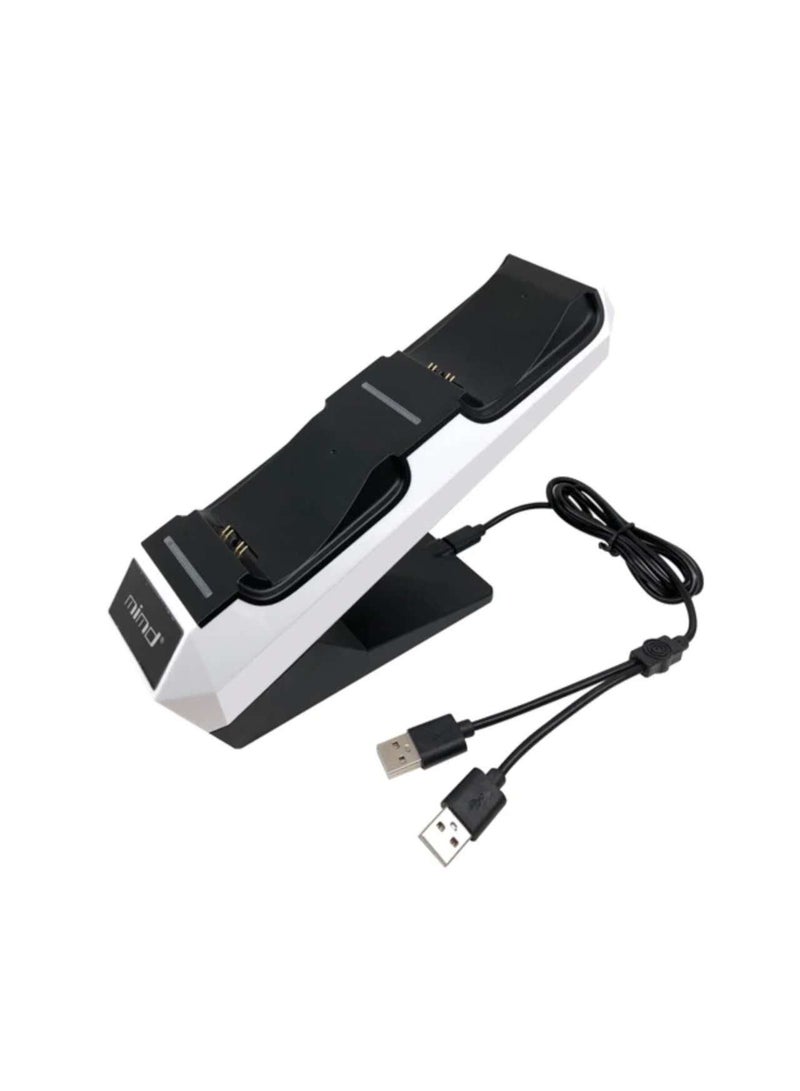 ميمد حامل شحن مزدوج لوحدات التحكم اللاسلكية P5/P5 Slim/P5 Pro مع محول سريع سلكي من البلاستيك المتين - Image 1