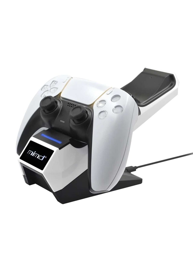 ميمد حامل شحن مزدوج لوحدات التحكم اللاسلكية P5/P5 Slim/P5 Pro مع محول سريع سلكي من البلاستيك المتين - Image 4