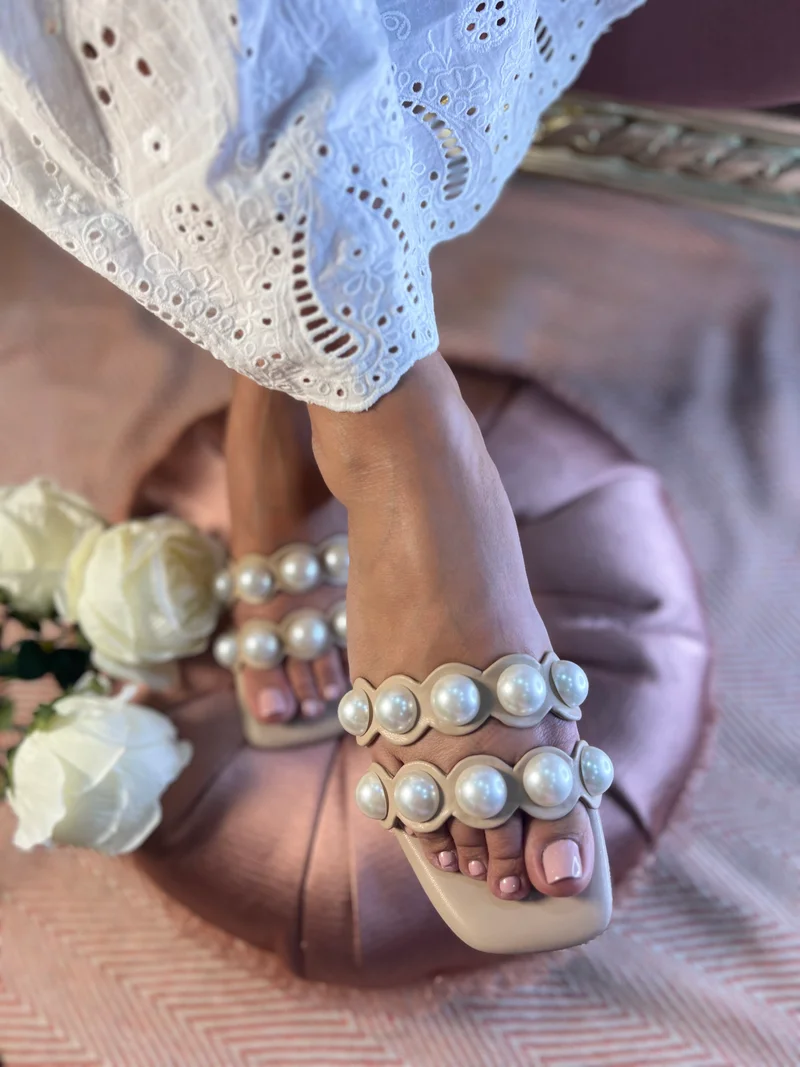 Sandal Stories Beige Pearl Elegance Sandals for Women