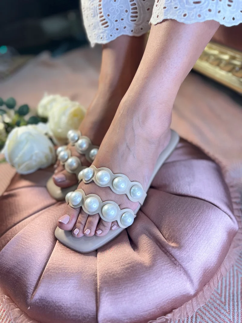 Sandal Stories Beige Pearl Elegance Sandals for Women