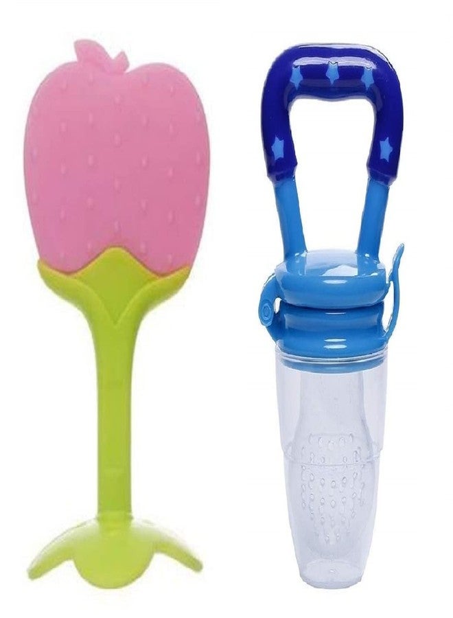 Enorme Silicone Apple Fruit Shape Teether with Baby Feeding Nibbler - Image 1