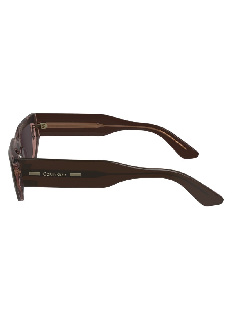 CALVIN KLEIN FULL RIM ACETATE MODIFIED RECTANGLE CALVIN KLEIN SUN CK24500S  5119 (228) BROWN/ROSE  - Image 4