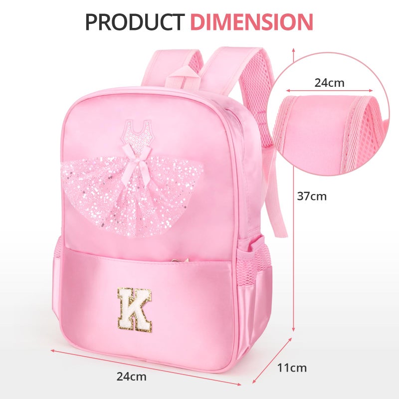 dadop Personalized Dance Backpack Ballet Bag For Girls Kids Toddler, Small Dance Bag Gifts For Girls 3 4 5 6 7 8 Year Old (K) - Image 2