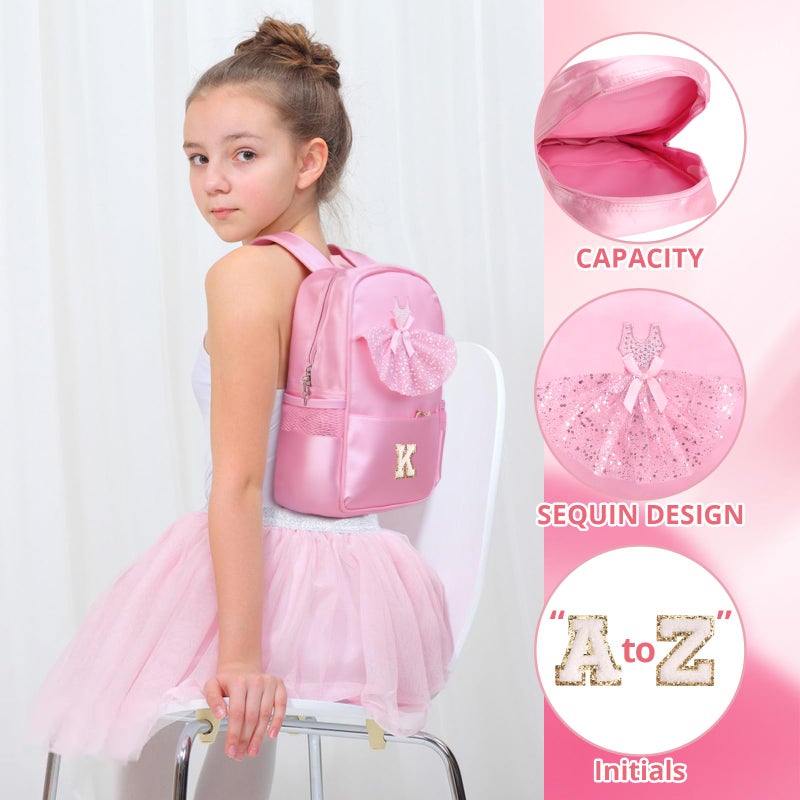 dadop Personalized Dance Backpack Ballet Bag For Girls Kids Toddler, Small Dance Bag Gifts For Girls 3 4 5 6 7 8 Year Old (K) - Image 3