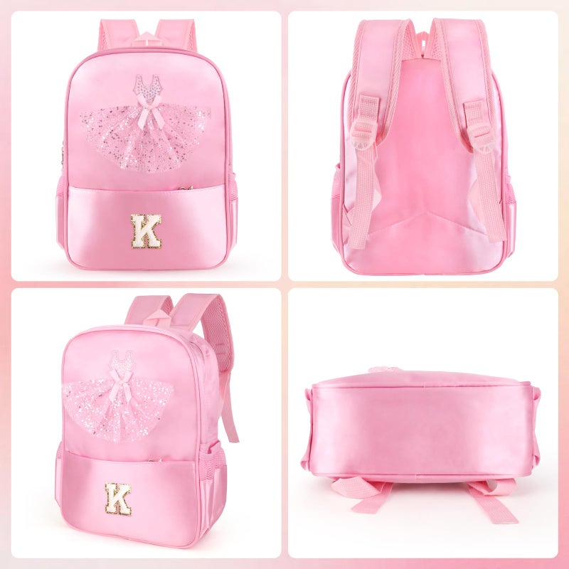 dadop Personalized Dance Backpack Ballet Bag For Girls Kids Toddler, Small Dance Bag Gifts For Girls 3 4 5 6 7 8 Year Old (K) - Image 4
