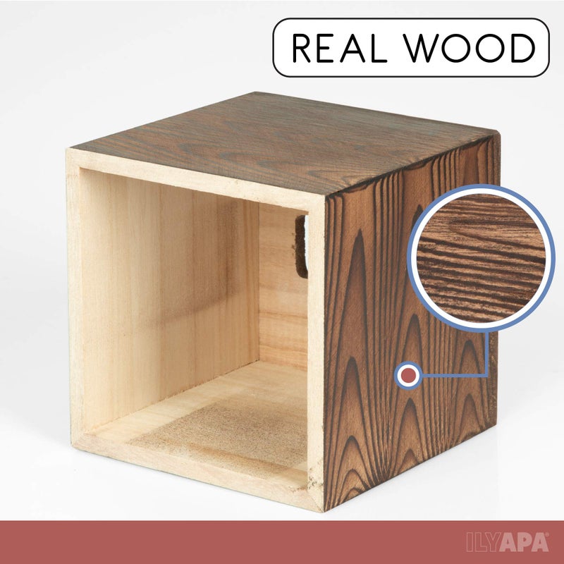 Ilyapa Wood Tissue Box Cover Square - Rustic Farmhouse Wooden Tissue Holder - Image 4
