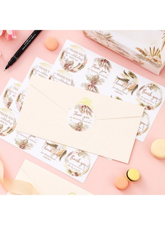 Cheereveal 48PCS Pampas Grass Thank You Stickers, Boho Pampas Baby Shower Decorations, Bohemian Boho Bridal Shower, Birthday Party Favors - Image 4