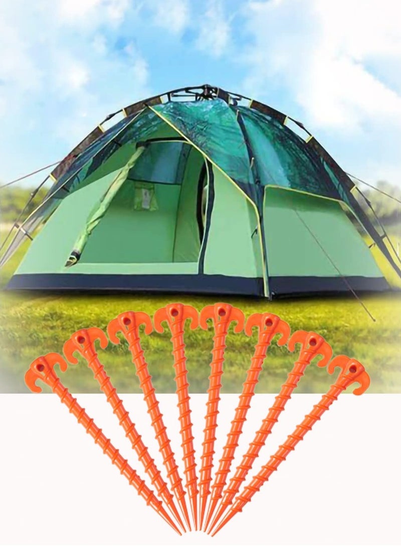 Excefore Beach Tent Stakes, Canopy Anchors Canopy Stakes, Heavy Duty Screw Shape 10 inch - 8 Pack Orange - Image 1