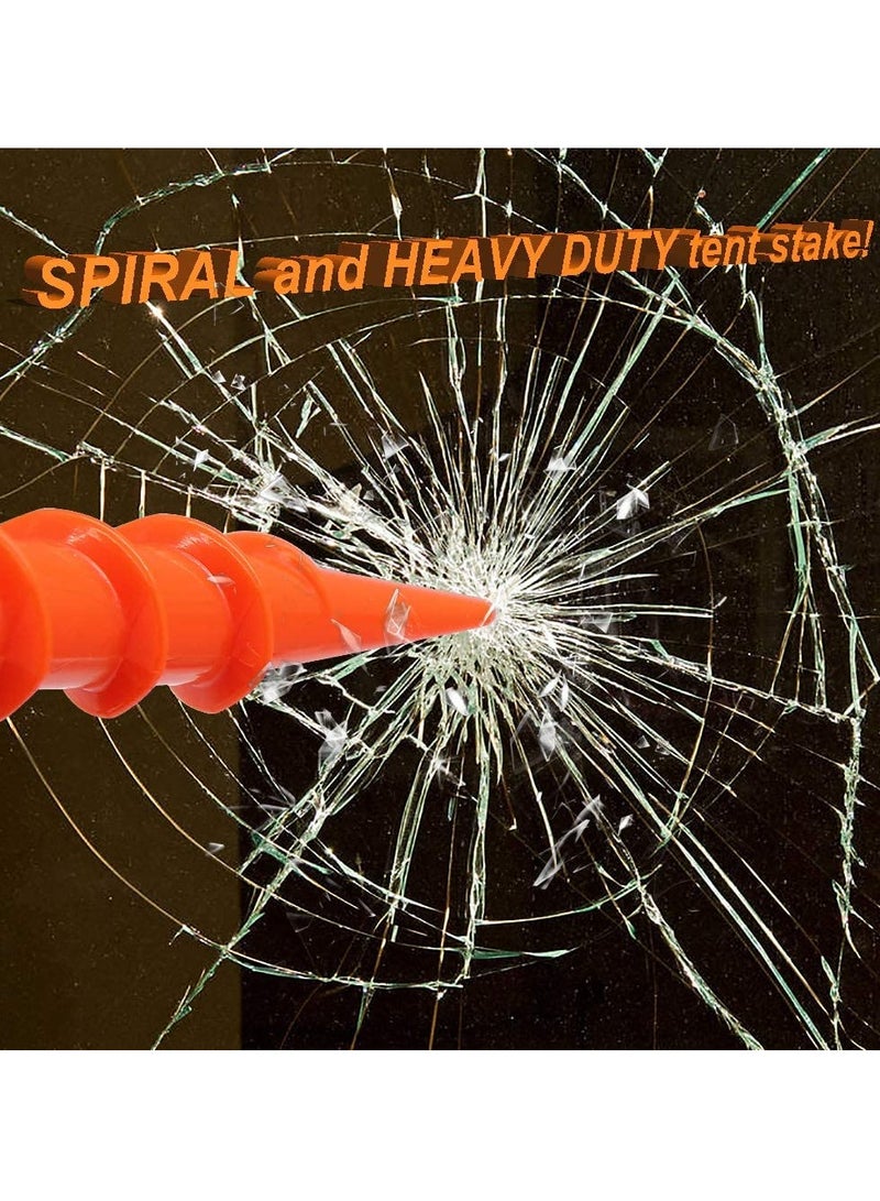 Excefore Beach Tent Stakes, Canopy Anchors Canopy Stakes, Heavy Duty Screw Shape 10 inch - 8 Pack Orange - Image 4