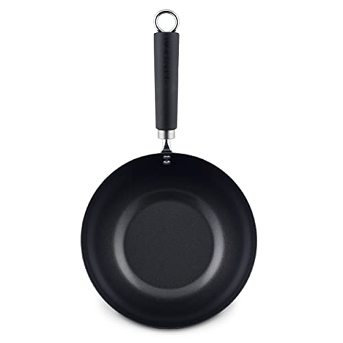 Ken Hom Premium Carbon Steel Non-Stick Mini Wok, 20 cm – Lightweight Flat Base Wok, Induction Safe, Dishwasher Safe, Phenolic Handle, Asian Cooking Essential with 2-Year Guarantee - Image 3