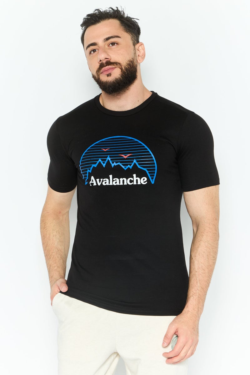 Avalanche Men Sportswear Fit Short Levees Outdoor T-Shirt, Black - Image 1