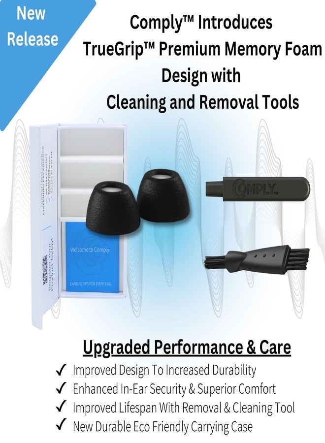 Comply Foam New Premium 3.0 Foam Tips for Apple AirPods Pro, Assorted S, M, L, Black 3-Pairs - Superior Noise Isolation, Increased Comfort, Secure Fit, Cleaning & Tip Removal Tool Included - Image 2