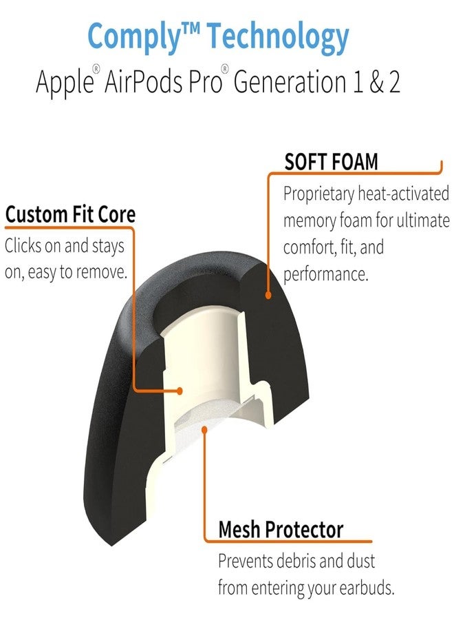 Comply Foam New Premium 3.0 Foam Tips for Apple AirPods Pro, Assorted S, M, L, Black 3-Pairs - Superior Noise Isolation, Increased Comfort, Secure Fit, Cleaning & Tip Removal Tool Included - Image 5
