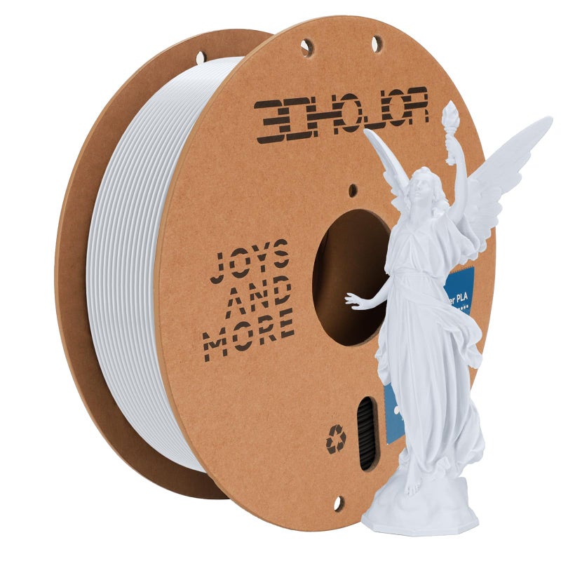 3DHoJor 3D Printing Filament High-Speed PLA Filament 1.75mm 300mm/s 1kg Cardboard Spool Dimensional Accuracy +/- 0.03 mm Fit Most 3D FDM Printer-Cold White - Image 1