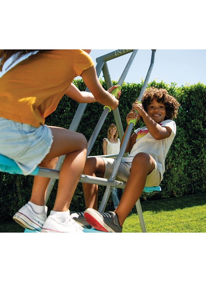 INTEX Swing And Glide Four Feature Grey Swing Set With Trapeze Bar  - Image 3
