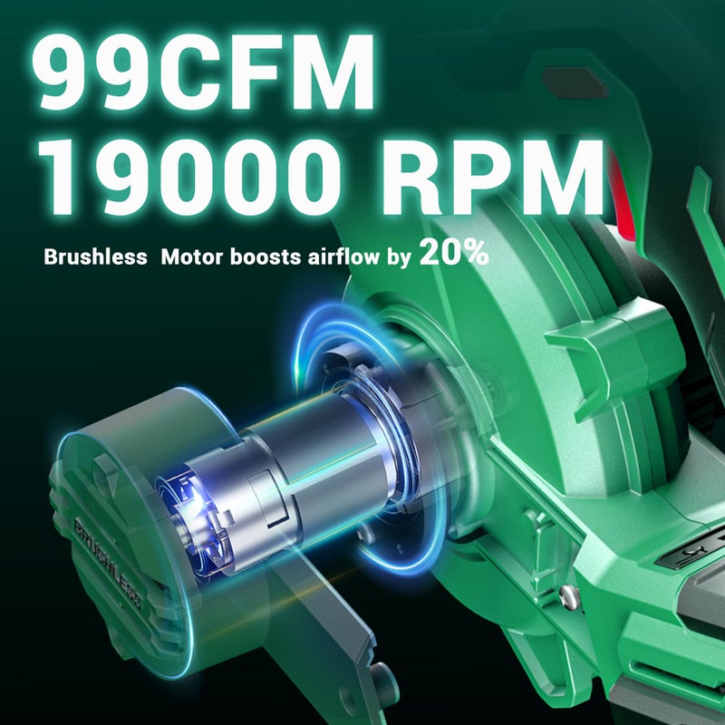 DCA 20V Brushless Blower Cordless Mini Hand Electric Vacuum,Lightweight Sweeper Vacuum with 2 Battery,Portable for Lawn Care/Dust/Pet Hair/Dust/Small Trash - Image 2