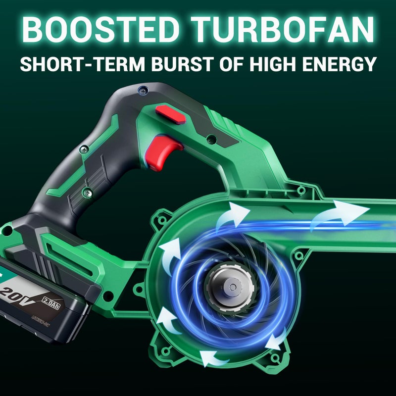 DCA 20V Brushless Blower Cordless Mini Hand Electric Vacuum,Lightweight Sweeper Vacuum with 2 Battery,Portable for Lawn Care/Dust/Pet Hair/Dust/Small Trash - Image 4