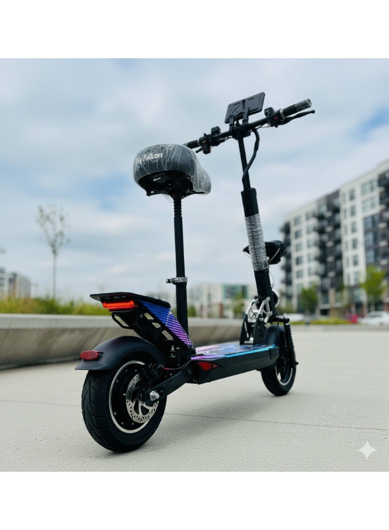 وينر سكاي سكوتر كهربائي W-5 بقوة 2000 واط – قابل للطي مع مقعد، مكبر صوت بلوتوث، أضواء ملونة، هدية خوذة وسترة أمان - Image 3