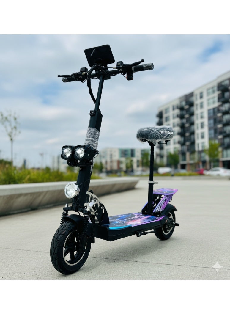 وينر سكاي سكوتر كهربائي W-5 بقوة 2000 واط – قابل للطي مع مقعد، مكبر صوت بلوتوث، أضواء ملونة، هدية خوذة وسترة أمان - Image 4